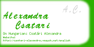 alexandra csatari business card