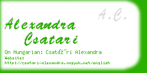 alexandra csatari business card